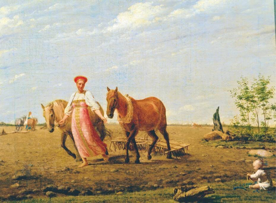 А.Г. Венецианов «На пашне. Весна», первая половина 1820-х. Государственная Третьяковская галерея, Москва. (изображение взято из открытых источников в интернете)