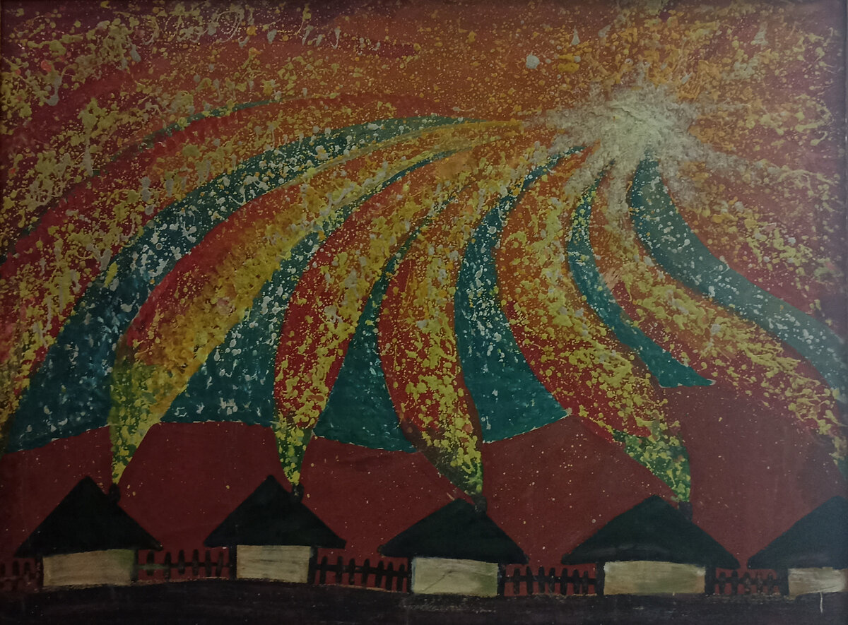 «Дымы», картон, масло, 1971 г.