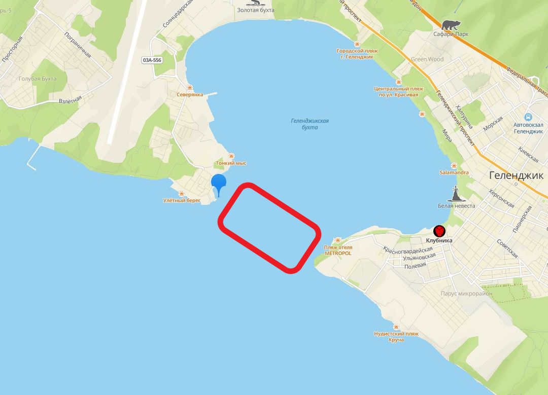 Расположение затонувшего города