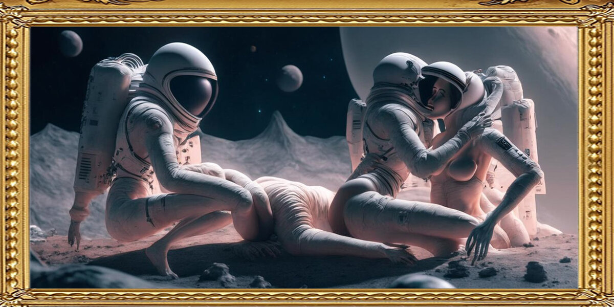 Художник Б.Олдрин "Хьюстон, у нас никаких проблем!". Материал: холст. Техника написания: масло.