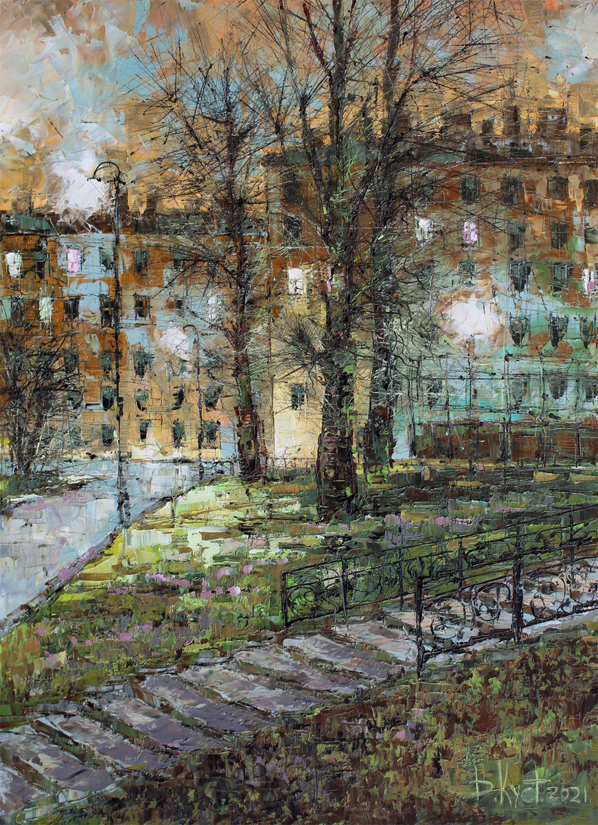 Дмитрий Кустанович. Весенний вечер, 110х80 см, 2021
