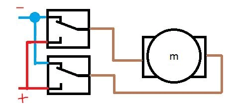 Схема подключения реверса электродвигателя 12в. Переключатель реверс двигателя 12 вольт. Схема подключения двух реле для смены полярности. Реверс двигателя 12 вольт на двух реле схема.