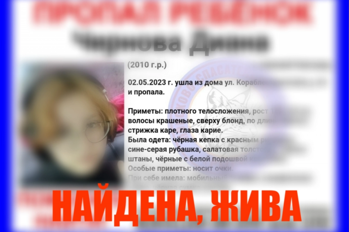    13-летняя Диана Чернова пропала в Нижнем Новгороде 2 мая