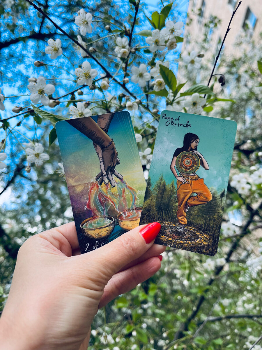 Двойка кубков и Паж Пентаклей 