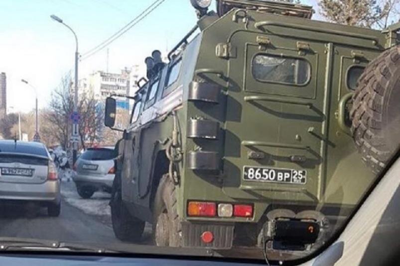 Военный автомобиль в Хабаровске. Фото: big.bro.khv