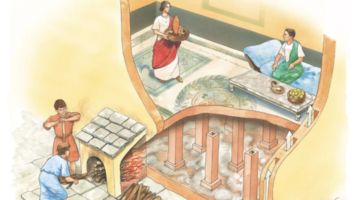 Лишь один из вариантов центрального античного отопления. Подобные системы делали даже для огромных дворцов