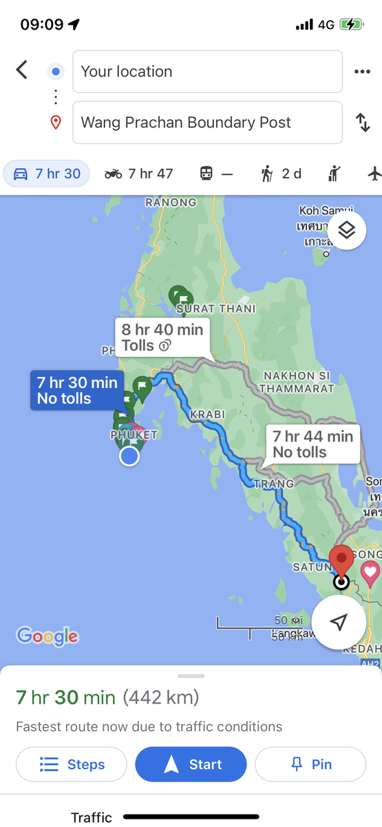 Выбрали кратчайший маршрут на google maps