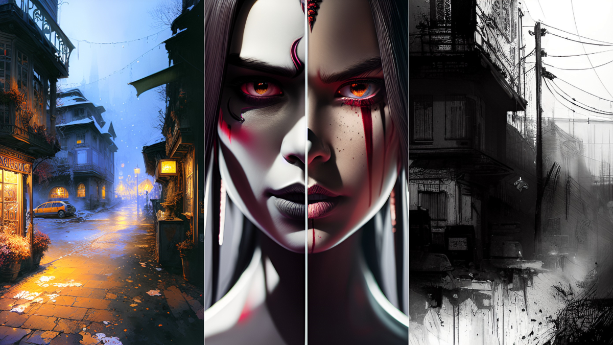 Обложка выпуска создала нейросеть по запросу: "Темный людской мир без сострадания."