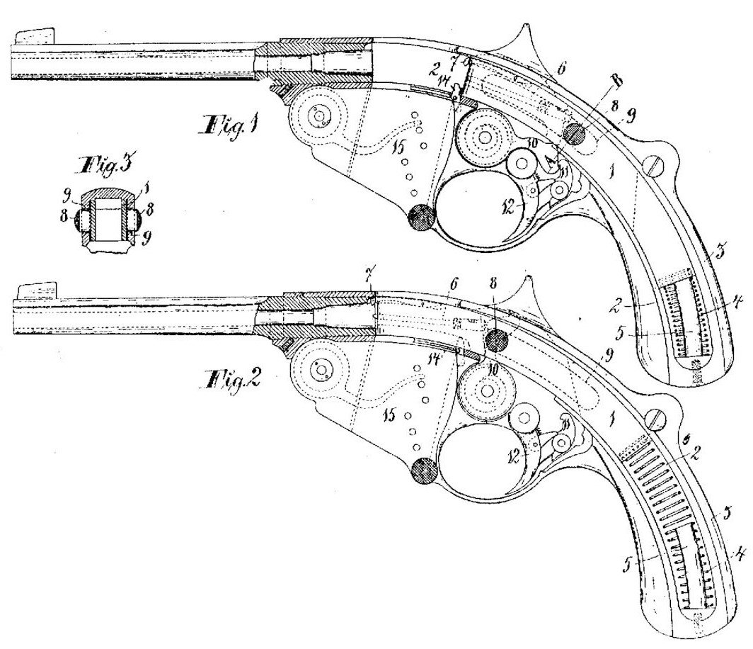 Схема конструкции пистолета Гамильтона.
