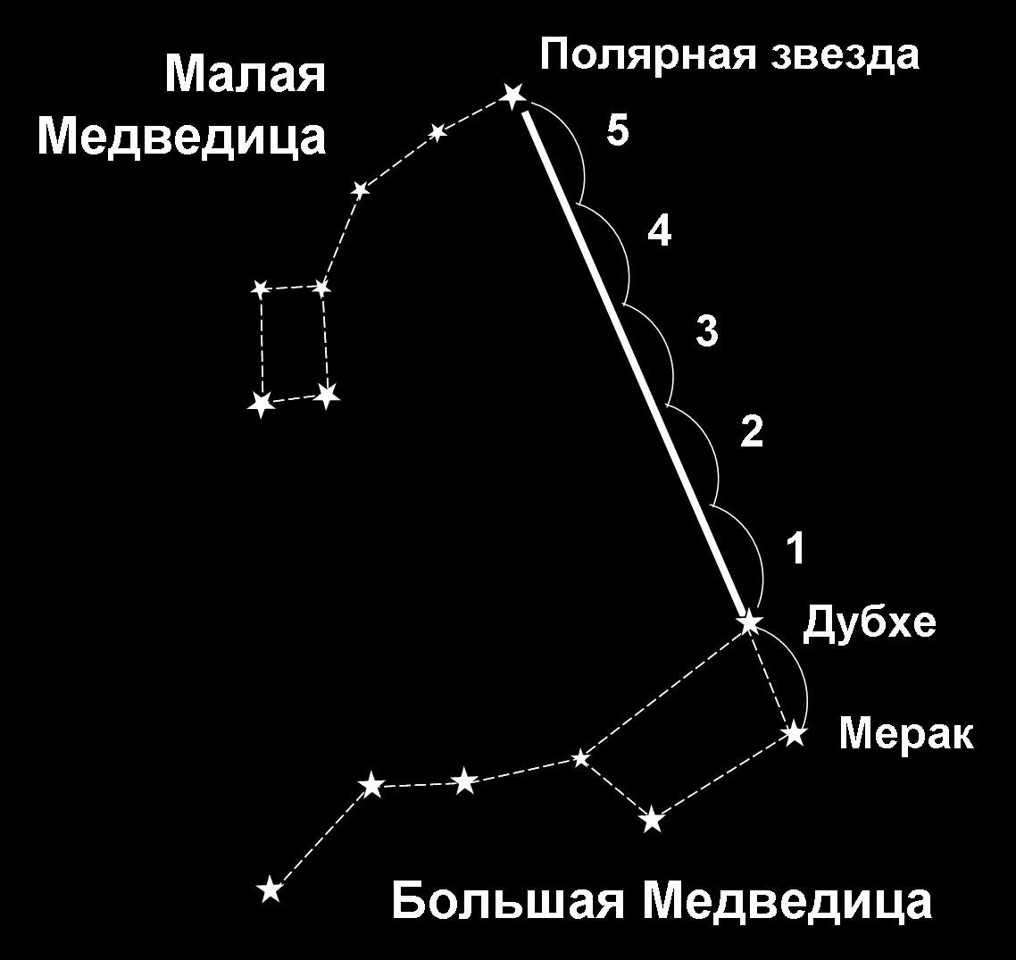 Большая медведица созвездие схема и полярная звезда