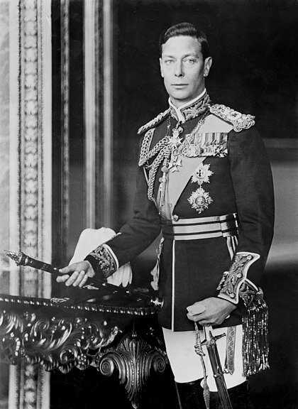 Георг VI (14 декабря 1895, Норфолк — 6 февраля 1952, Сандрингемский дворец, Норфолк) — король Соединённого Королевства Великобритании и Северной Ирландии и доминионов Британского содружества с 11 декабря 1936 года и до своей смерти 6 февраля 1952 года. Вступил на престол после отречения брата, Эдуарда VIII. Царствование Георга ознаменовано распадом Британской империи и преобразованием её в Содружество наций. Он был последним императором Индии (до 15 августа 1947 года) и последним королём Ирландии (до 18 апреля 1949 года). Носил титул главы Содружества наций с 29 апреля 1949 года