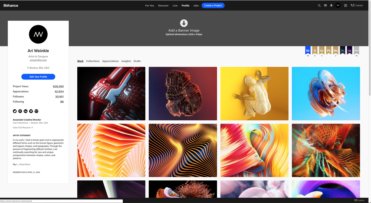 Профиль Behance