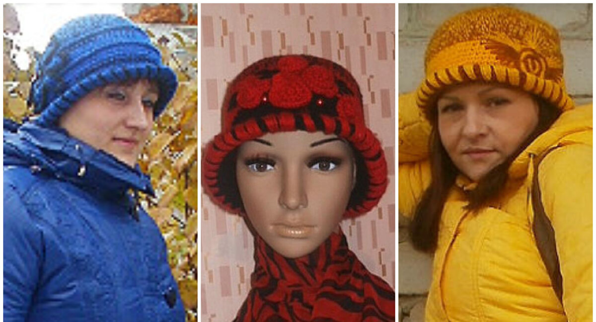 Шляпки  крючком.Мои работы.