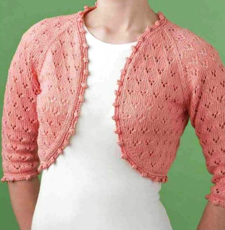 Ажурное болеро спицами с коротким рукавом | Bolero stricken, Stricken, Modestil