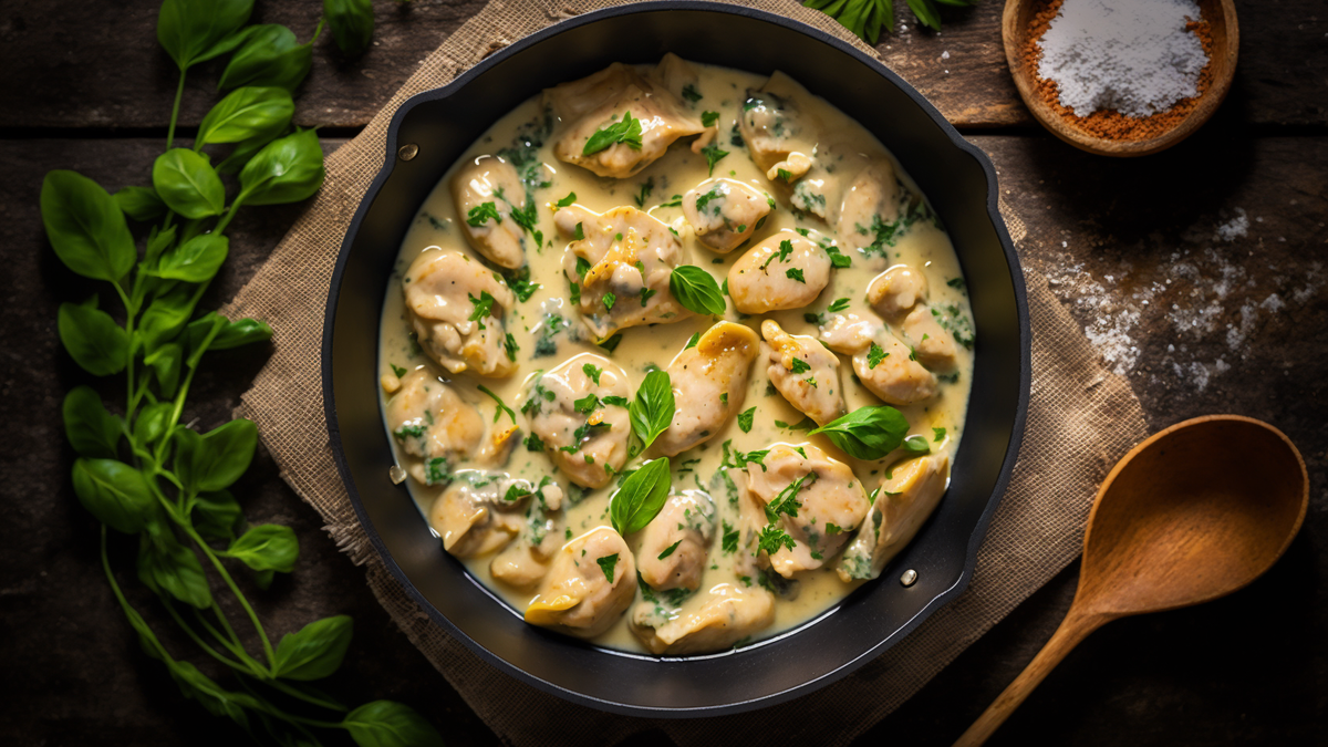    Курица в сливочно-чесночном соусе