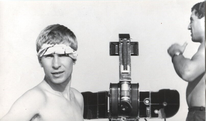 На съёмках фильма «Мольба», реж. Т. Абдуладзе