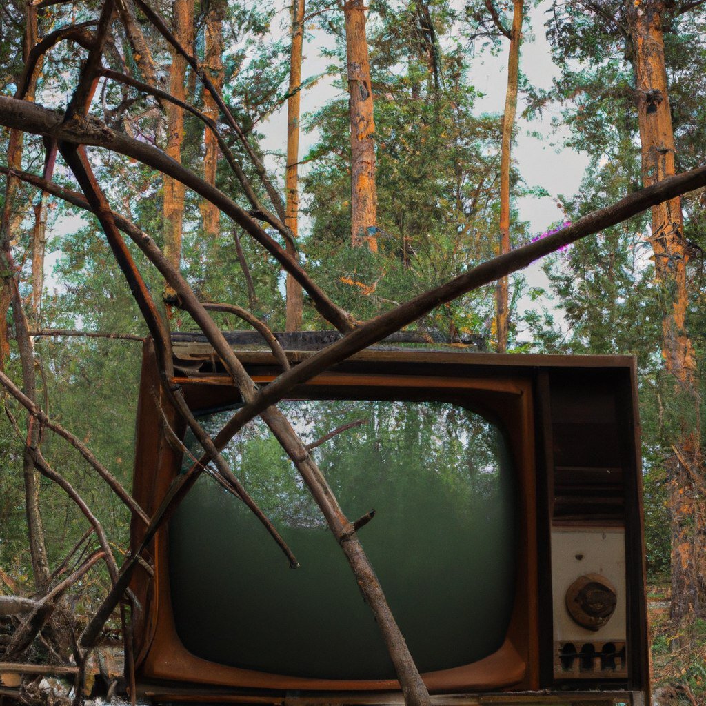 Советский телевизор лесу