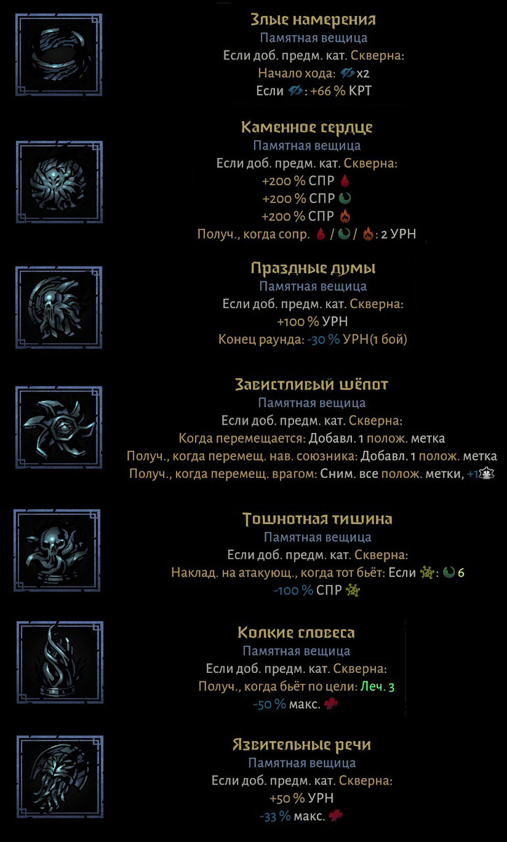 Вещицы в Darkest Dungeon II (список, свойства, где какую найти) | Победикл  | Дзен