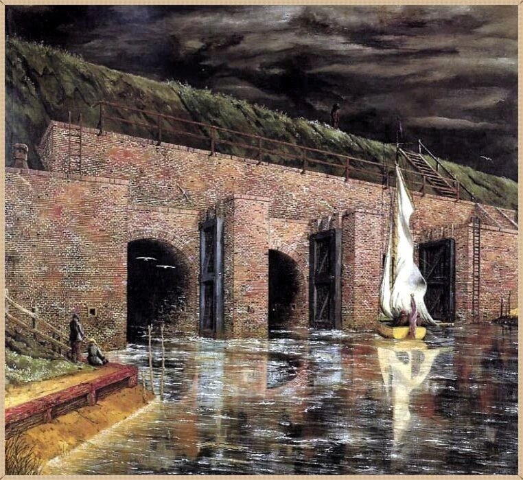 © Франц Радзивилл (Franz Radziwill). Шлюзы рядом с Петерсхорн. 1927