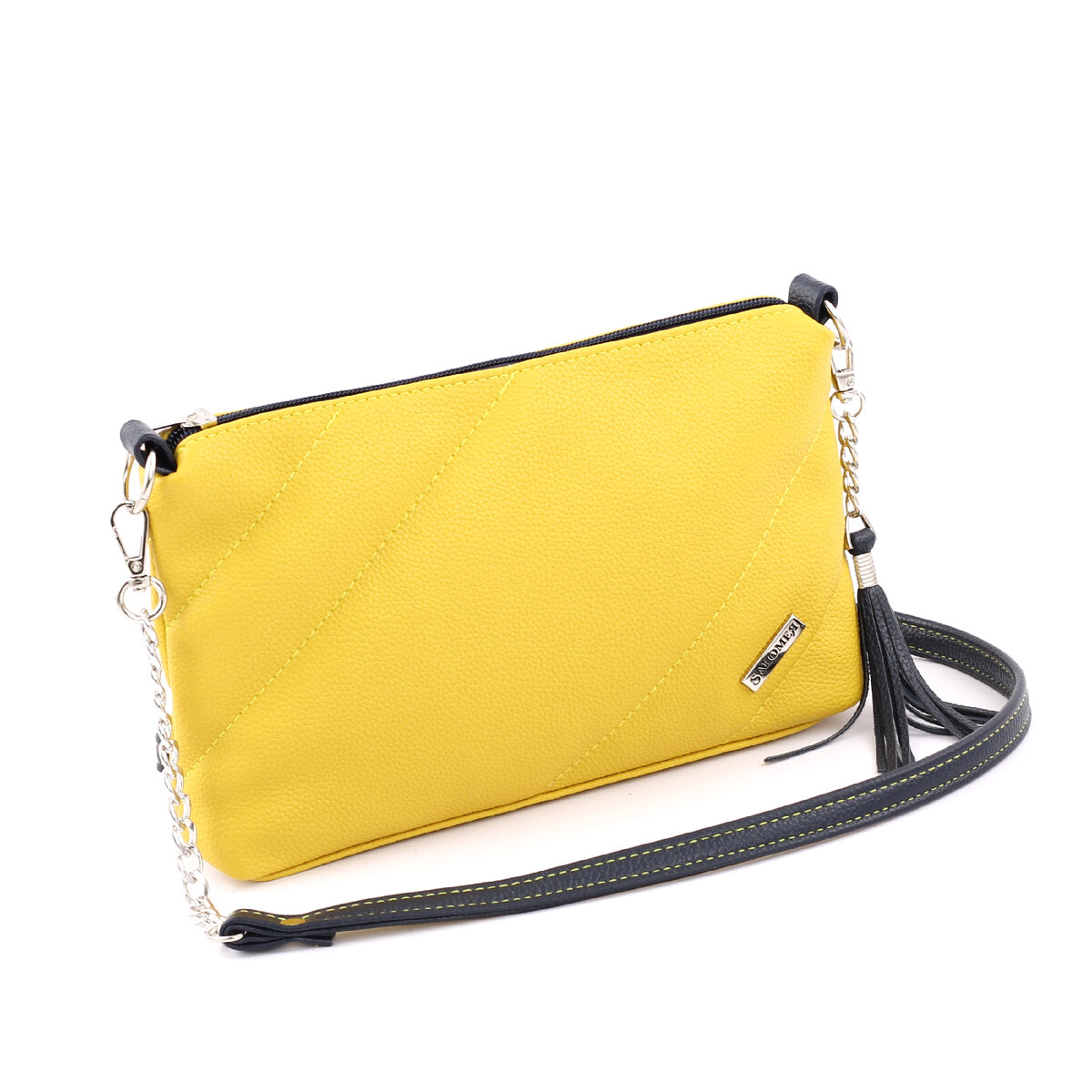 Сумка женская из экокожи. ТМ "Saloмея". Фасон 463, расцветка "манго+синий"↑