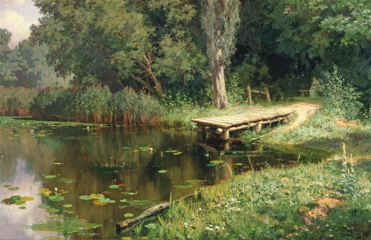 "Заросший пруд", 1879 Холст, масло. 77 x 121 см. Поленов Василий Дмитриевич