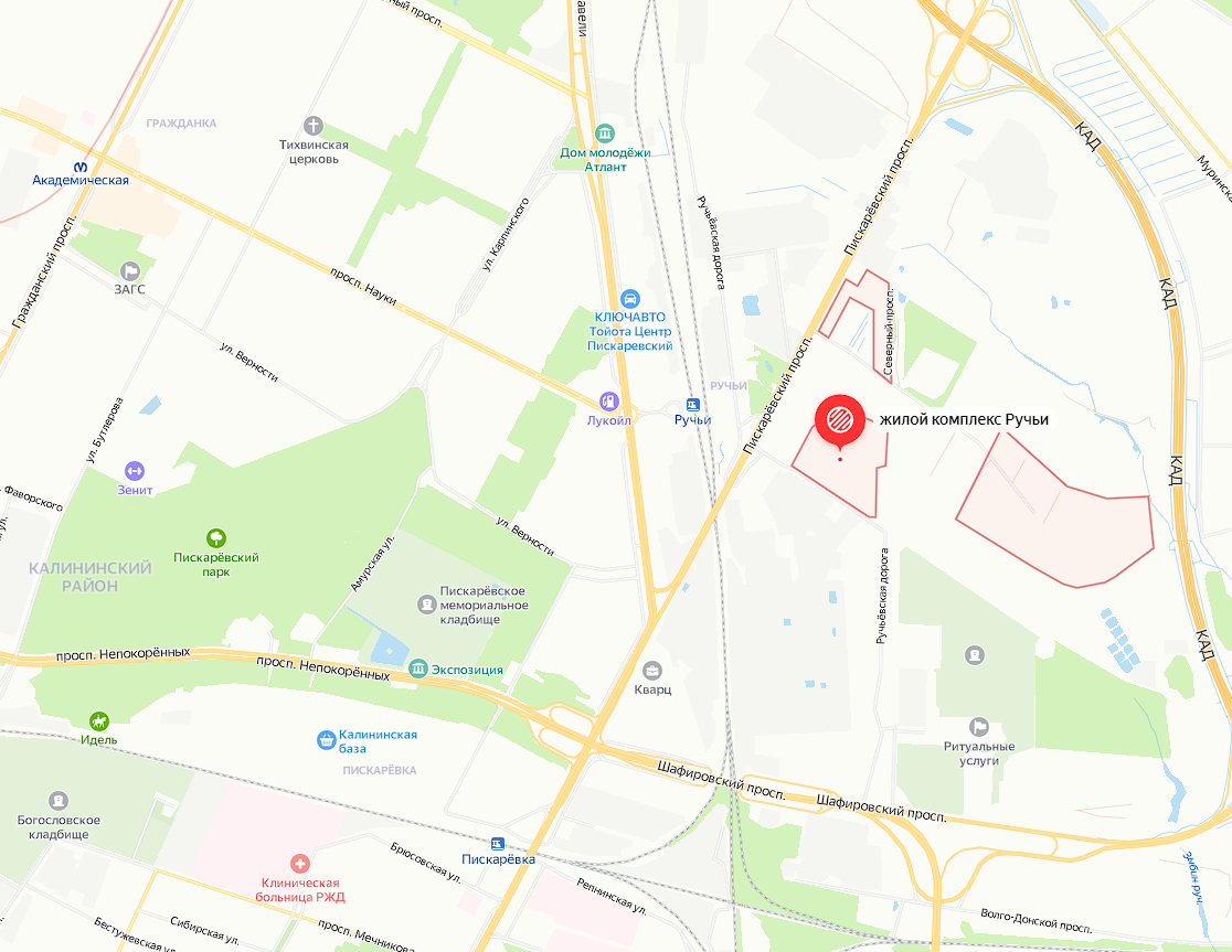 ЖК «Ручьи». Расположение на карте и транспортная доступность. Листайте карусель.1 из 5