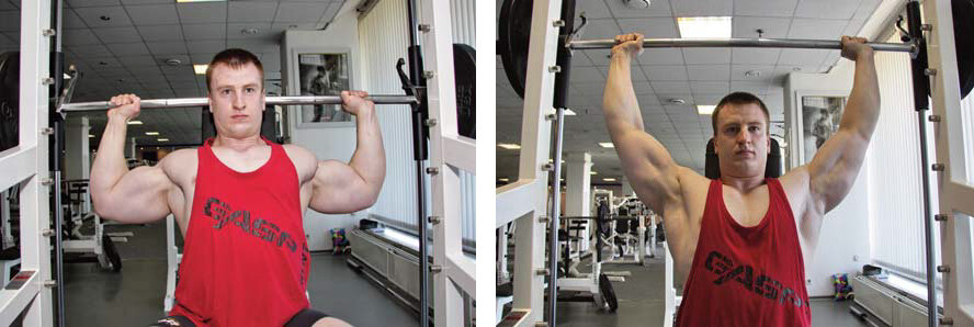 Упр.1. Жим из-за головы в тренажёре Смита