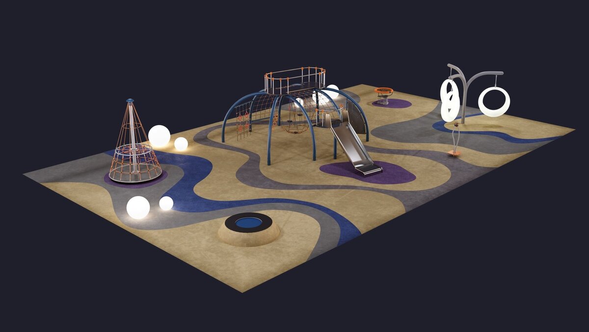 3d-визуализация проекта детской площадки Шелби
