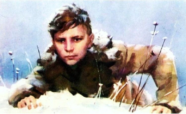      Пионеры-герои, Сережа Корнилов. Художник И. Сущенко, 1971 год