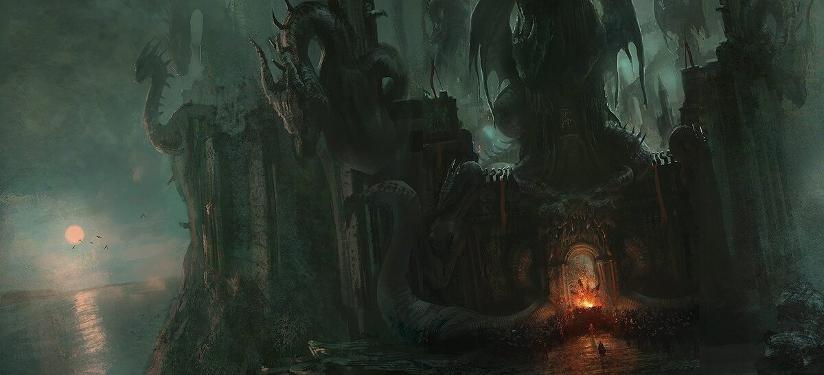 Замок на Драконьем Камне. Иллюстрация Марка Симонетти, основанная на книжном описании.