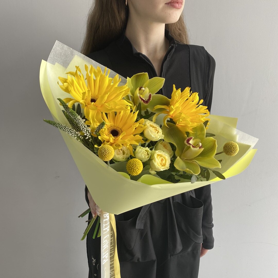 Букеты с разными сортами герберы Пастини 