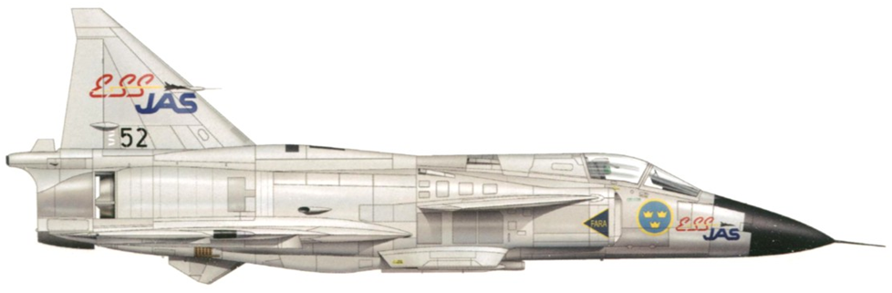 Второй прототип самолета Saab 37 Viggen.