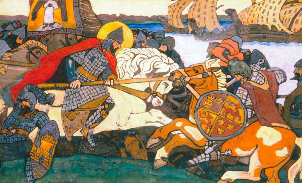 Бой Александра Невского с ярлом Биргером (картина Рериха), источник: https://interesnyefakty.org/nevskaya-bitva/ 
