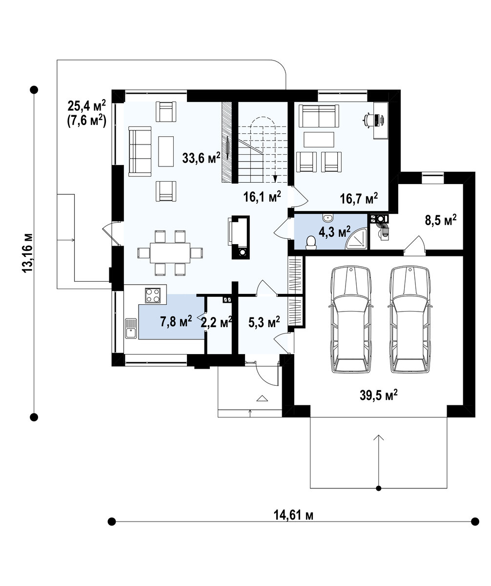 Планировка дома на 4 спальни двухэтажный