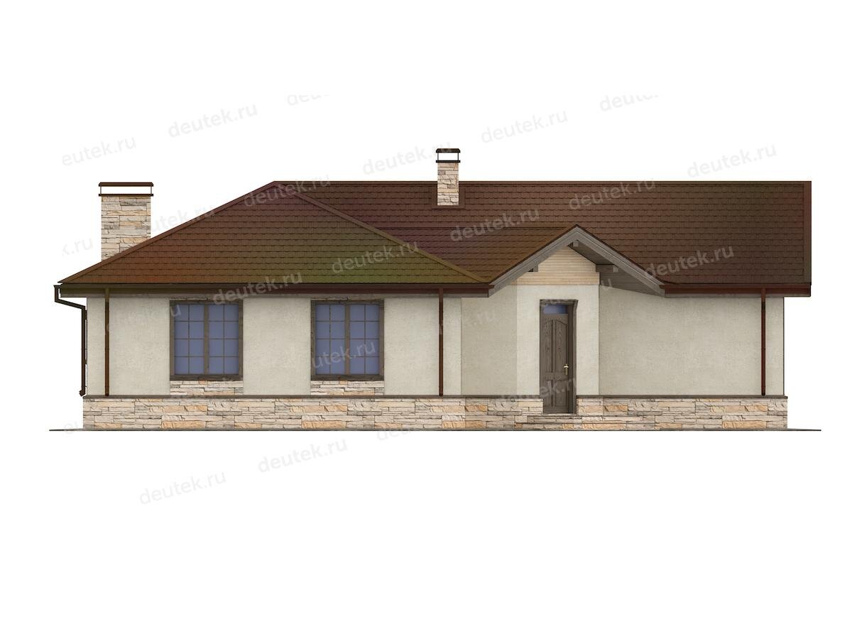 Проект одноэтажного углового дома 137 м2 с сауной - DTE-68