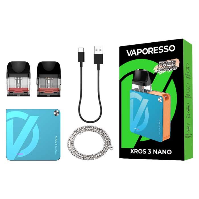 Комплектация
— XROS 3 Nano mod
— сменный картриджи 0.6 и 0.8Ω
— Type-C кабель
— темляк-цепочка
— руководство пользователя
— гарантийный талон
