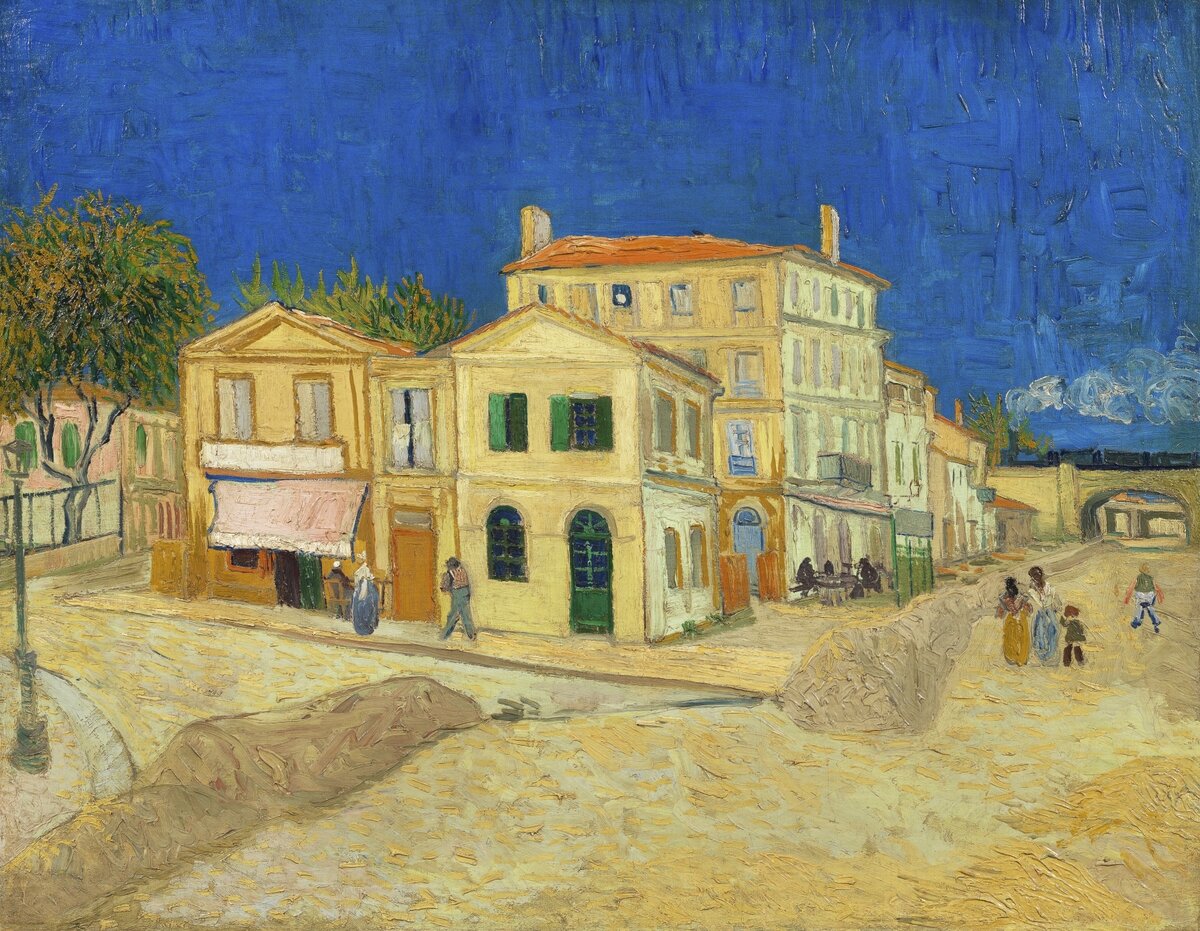 Vincent van Gogh's The yellow house (1888) famous painting. Original from Wikimedia Commons. Digitally enhanced by rawpixel.