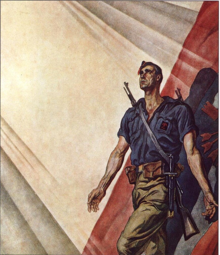 Плакат франкистов, период Гражданской войны в Испании.