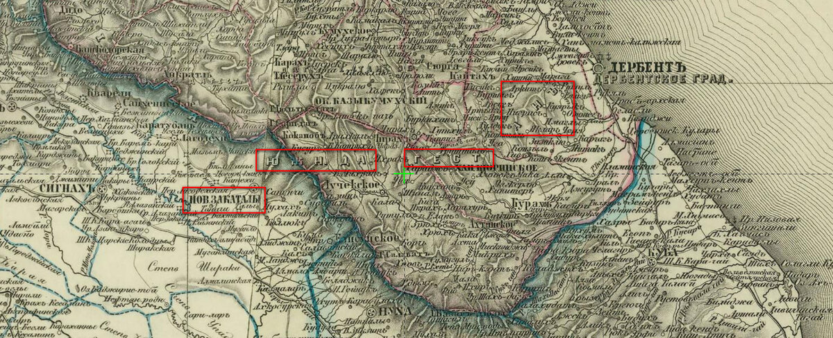 Военно топографическая пятиверстная карта кавказского края 1871 года