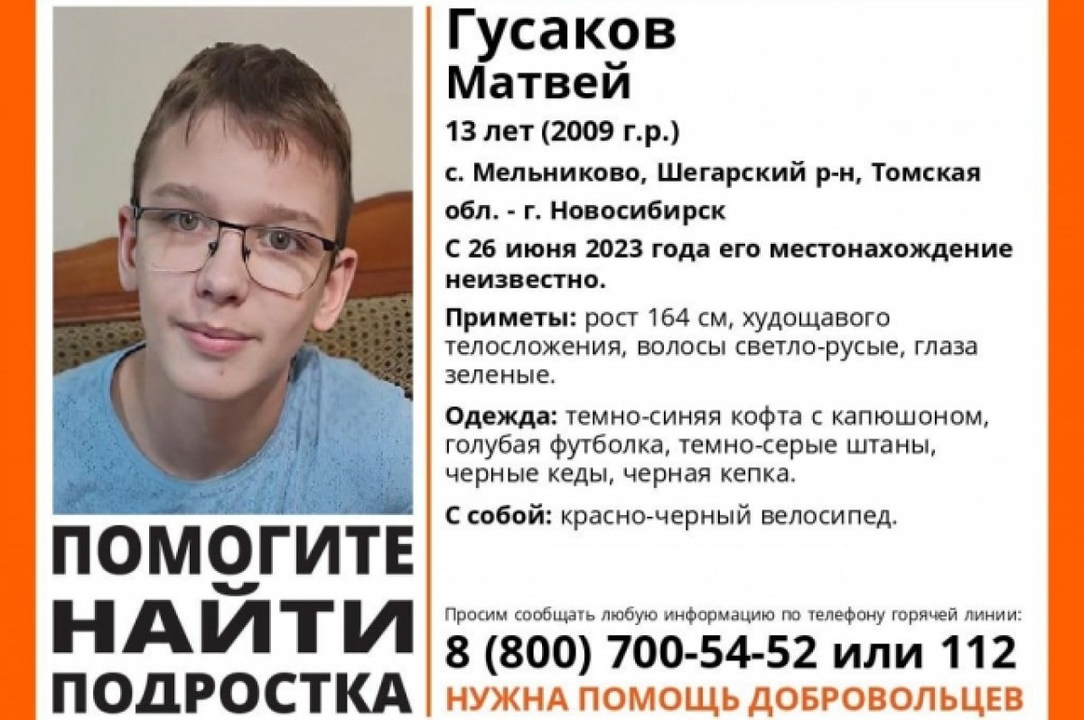 Штаб по поиску 13-летнего мальчика не открыли в Томске | АиФ-Томск | Дзен