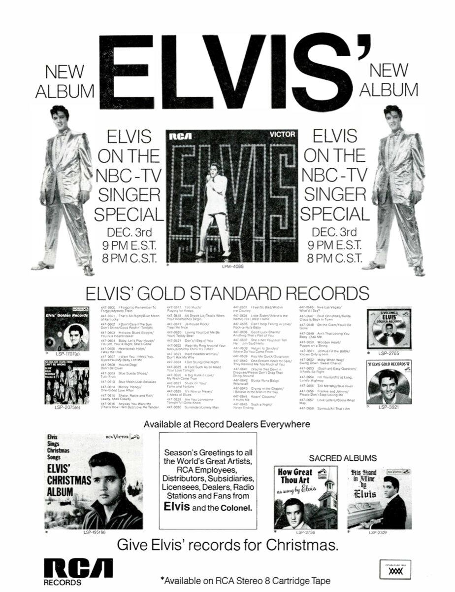 Эта реклама специального каталога RCA появилась в выпуске журнала Record World от 30 ноября 1968 года