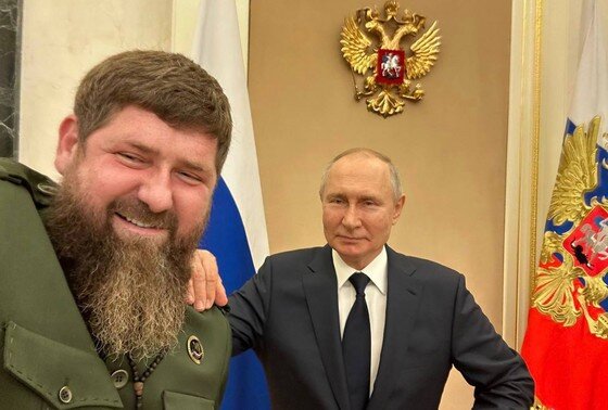    Рамзан Кадыров на встрече с Владимиром Путиным