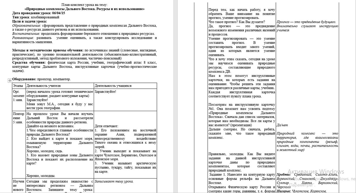 Создание технологических карт уроков