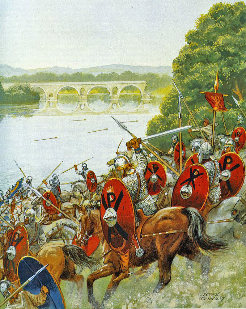 византийское войско превосходило противника. битва у мальвинског омоста. византийское войско превосходило противника. батальная живопись игоря дзысь. византия и древняя русь.