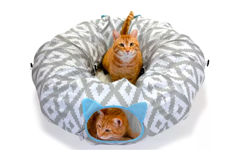 Туннель для кошек игровой модульный, с сетчатой вставкой, Ø27*90см, разноцветный, B045/I, CAMON