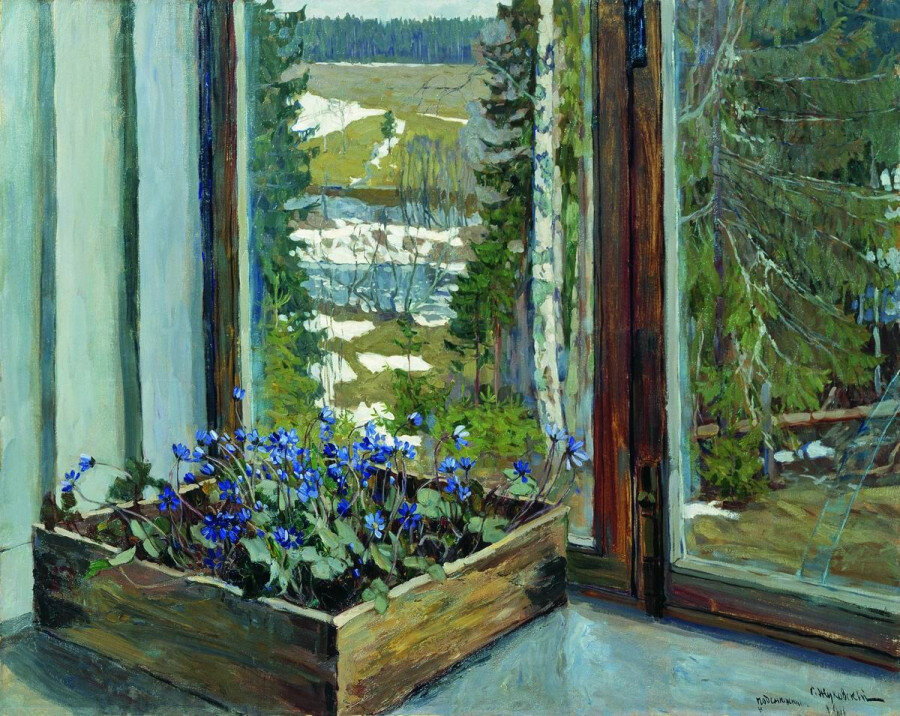 С. Ю. Жуковский. Подснежники. 1911 год, источник https://galankor.livejournal.com/69735.html