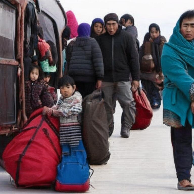 Обложка создана при помощи нейросети Кандинский 2.1, по запросу "Мигранты из Средней Азии уезжают"