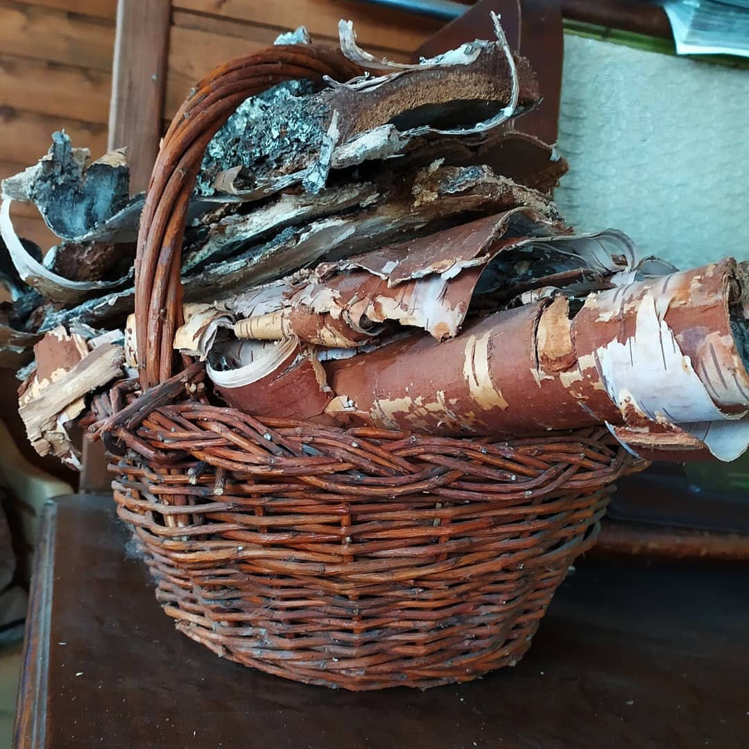 Береста в корзине