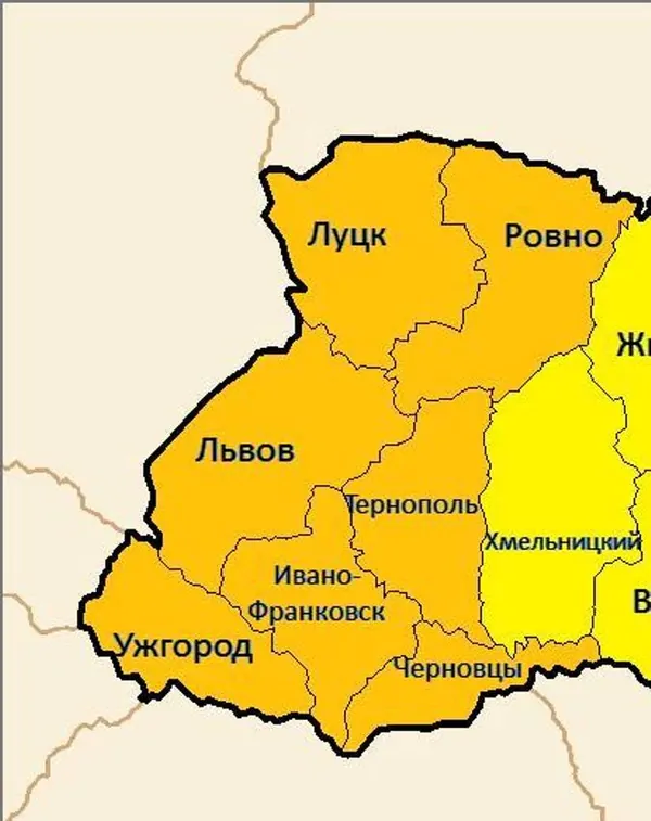 Примерные территории западной Украины