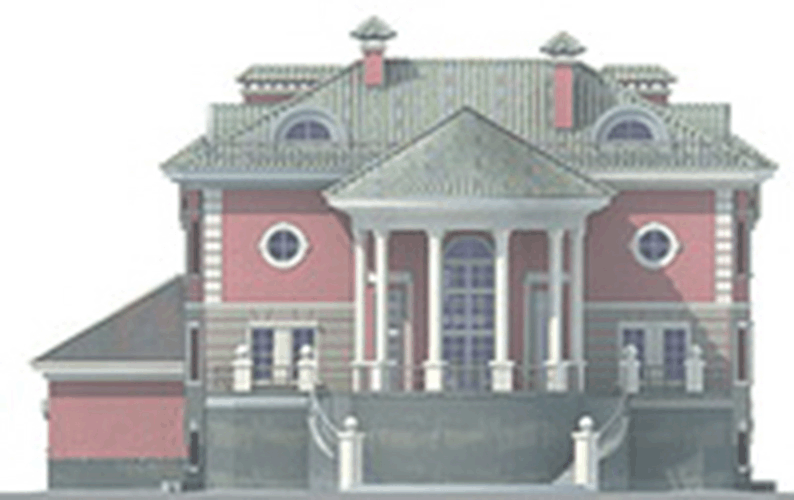 Проект двухэтажного дома 706 м2 в стиле барокко с цокольным этажом - PA-17